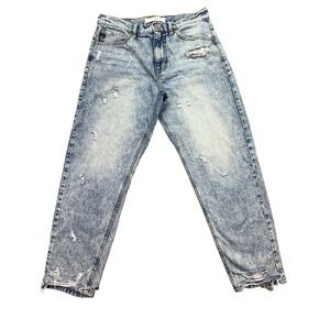 Kancan Harvey Ultra High Rise Mom Jeans Women 7/27 Fits 29" Acid Wash Distressed
